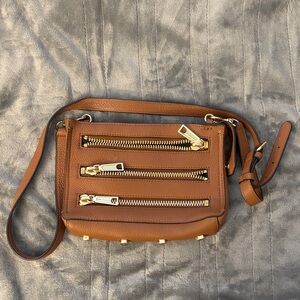 Rebecca Minkoff Tan Leather Crossbody Bag- Gold hardware.